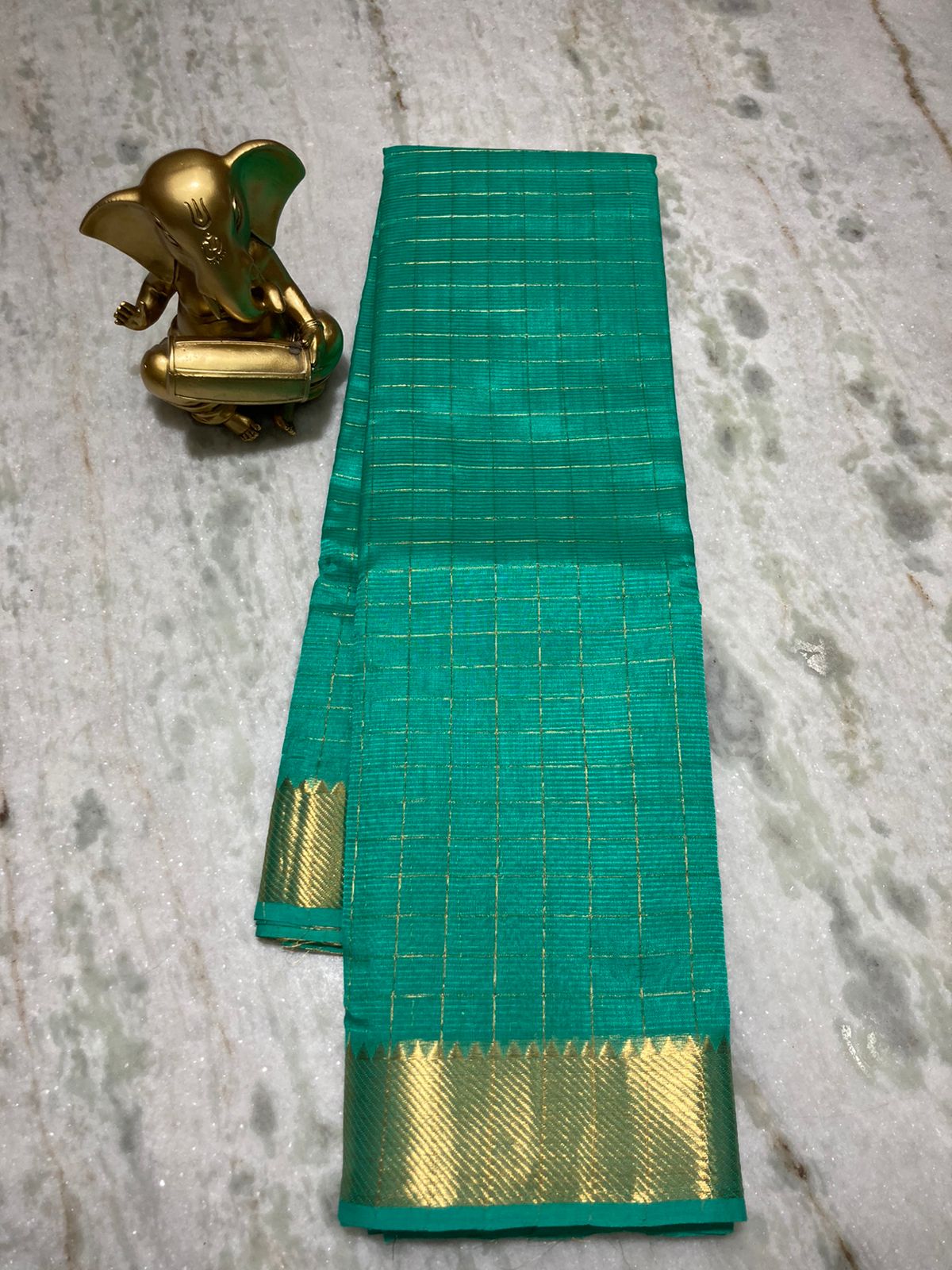 MAHATI Cotton Silk Saree - Teal