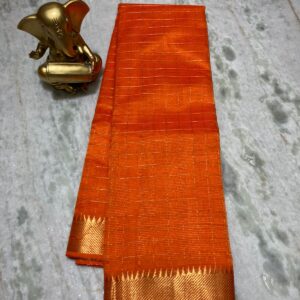 MAHATI Cotton Silk Saree - Orange