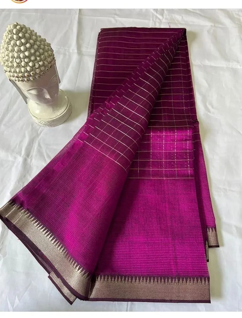 MAHATI Cotton Silk Saree - Magenta