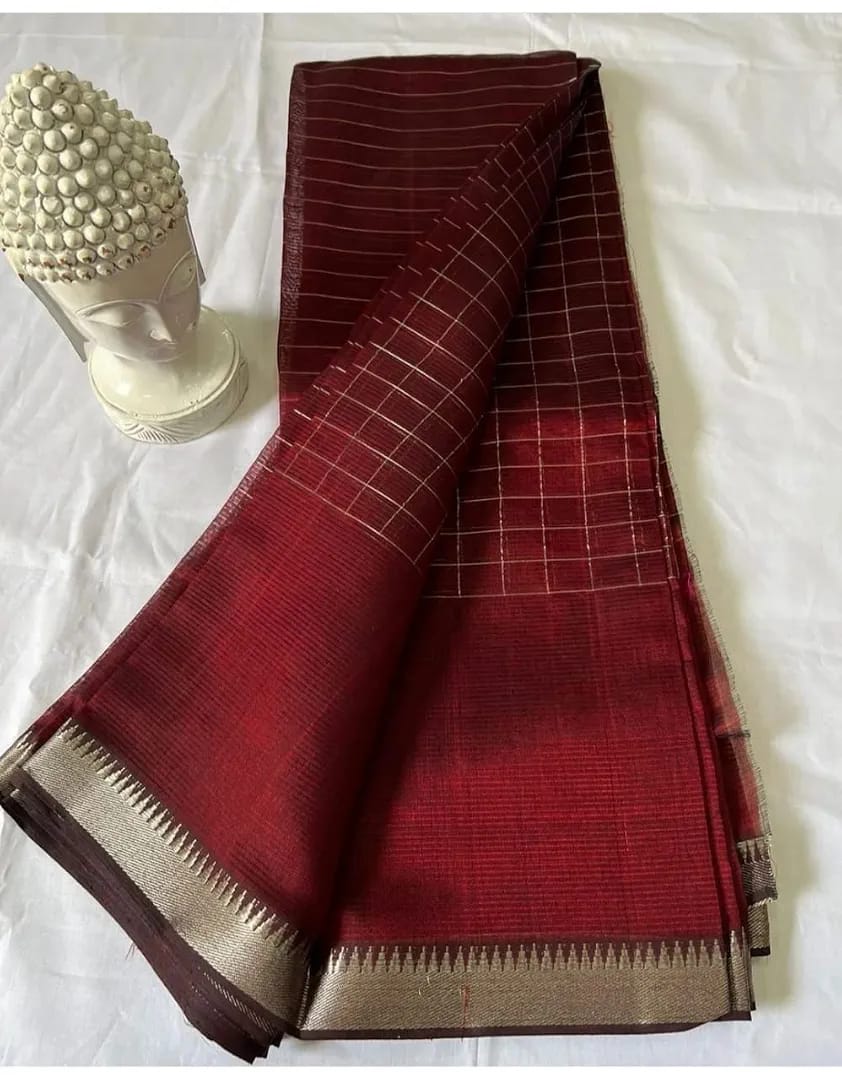 MAHATI Cotton Silk Saree - Maroon