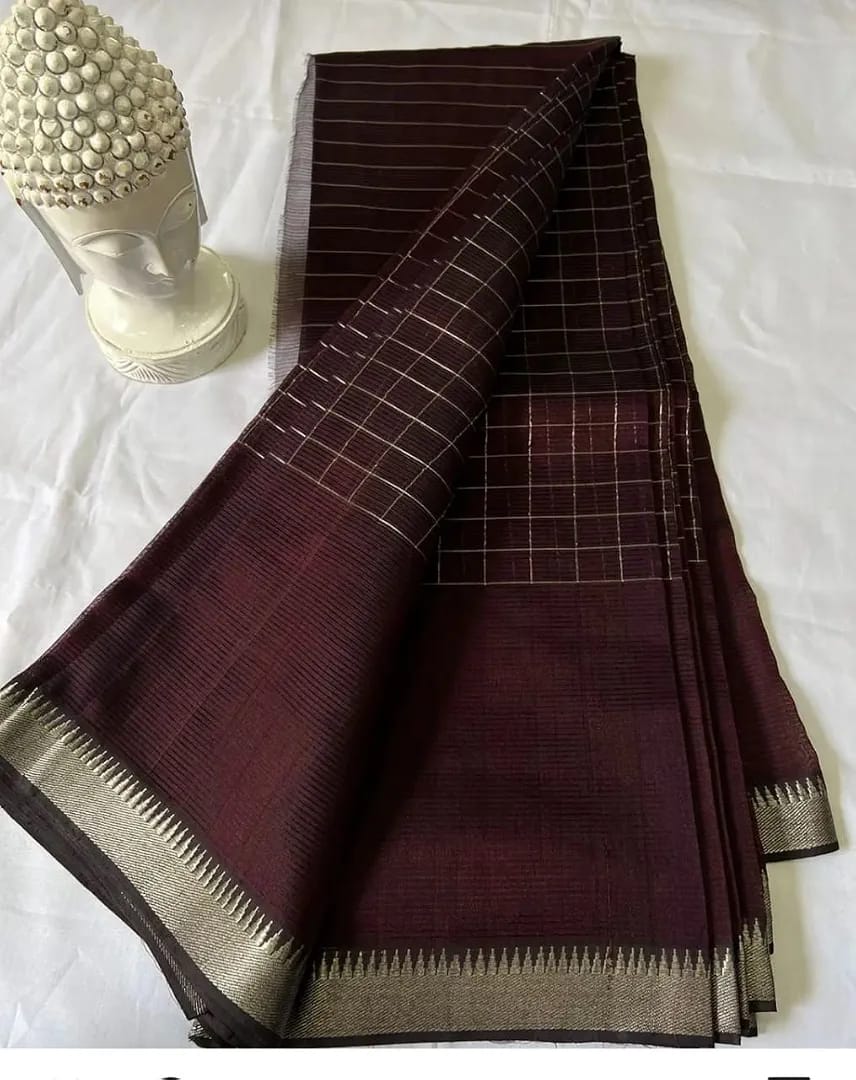 MAHATI Cotton Silk Saree - Brown