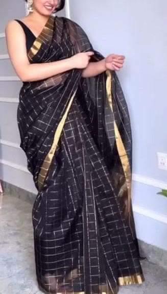 MAHATI Cotton Silk Saree - Black