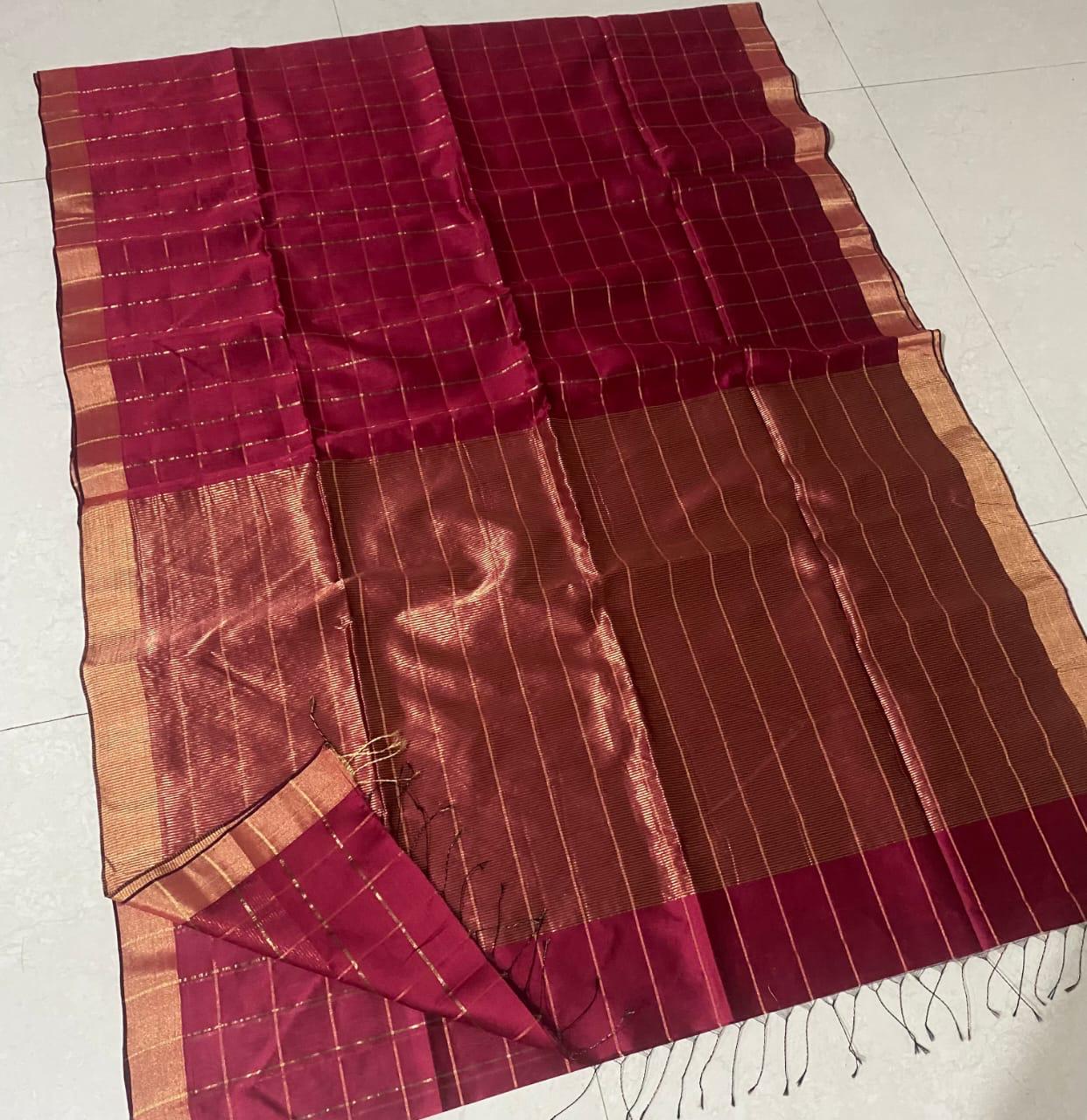 MAHATI Cotton Silk Saree - Red